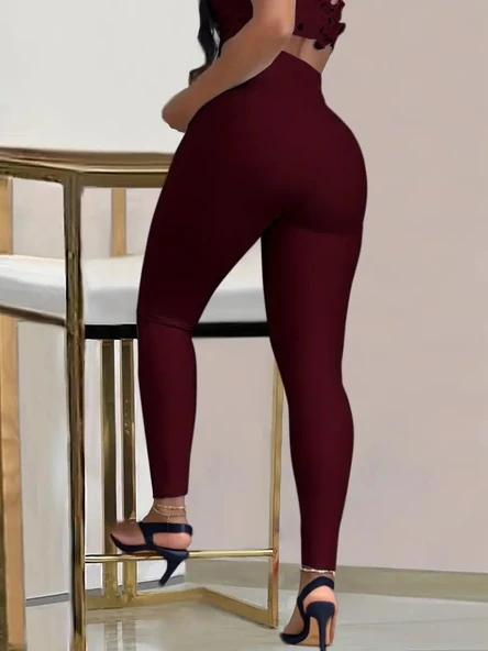 Lucky Life Kadın Yüksek Bel Belden Toka Detaylı Dalgıç Tayt - Resim 3