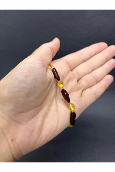 gemsartdeco YASSI TAMBUR KEHRİBAR BİLEKLİK - Resim 5