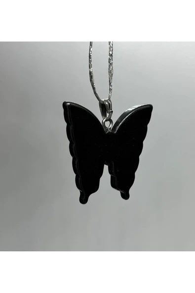 gemsartdeco HEMATİT DOĞALTAŞ KOLYE UCU KELEBEK - Resim 2