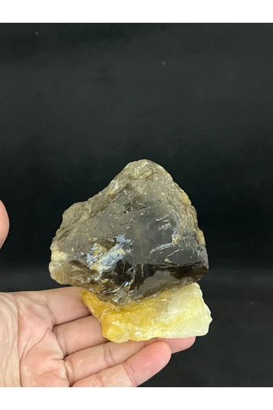 gemsartdeco Sitrin - Dumanlı Kuvars Stantlı Doğaltaş - Resim 5