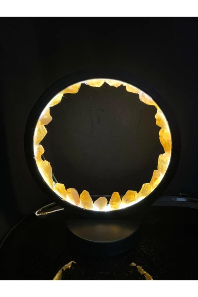 gemsartdeco SİTRİN DOĞALTAŞ ZEN ÇEMBERİ LAMBA ürün görseli 1