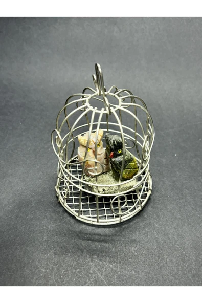 gemsartdeco ÖZEL KAFESLİ ZENGİNLİK DOĞALTAŞ OBJESİ - Resim 5