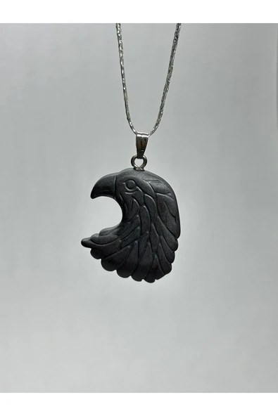 gemsartdeco ŞUNGİT DOĞALTAŞ KOLYE UCU KARTAL - Resim 3