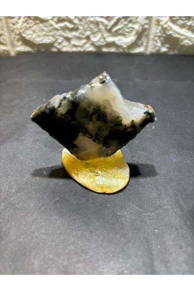 gemsartdeco Manzaralı Akik Doğaltaş Sitrin Stantlı - Resim 4