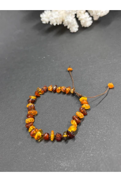 gemsartdeco BEBEK KEHRİBAR İPLİ BİLEKLİK - Resim 3