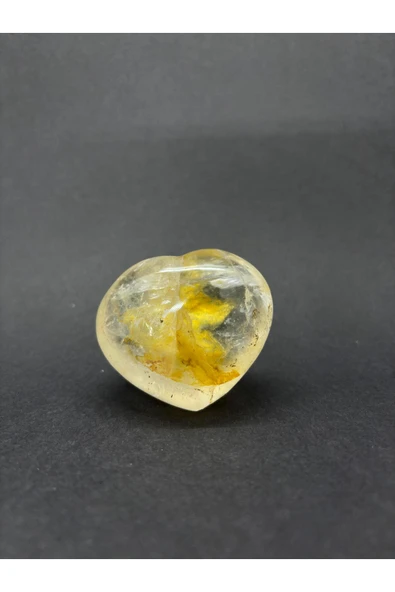 gemsartdeco SİTRİN ALTIN ŞİFACI KALP PALMSTONE DOĞALTAŞ ürün görseli