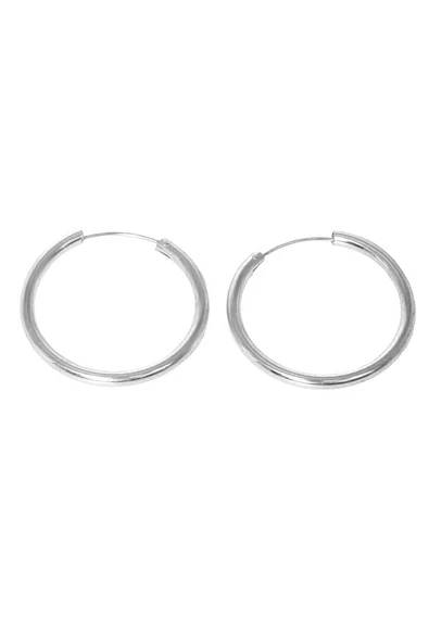 925 ayar gümüş küpe rodyumlu büyük boy halka küpe SGTL13150RODAJ - Resim 6