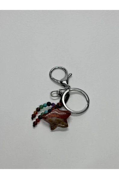 gemsartdeco JASPER DOĞALTAŞ ANAHTARLIK CHARM YILDIZ - Resim 3