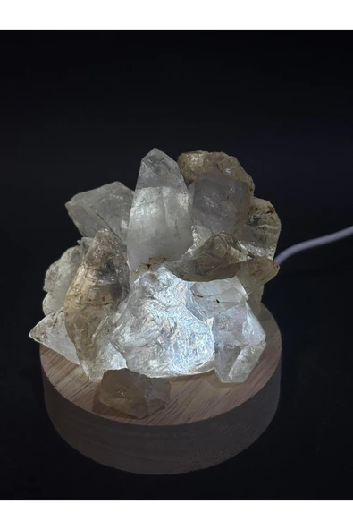 gemsartdeco KÜME KUVARS DOĞALTAŞ LAMBA - Resim 2