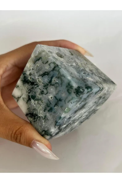 gemsartdeco MOSS AGAT DOĞALTAŞ KÜP 5,5 CM - Resim 5
