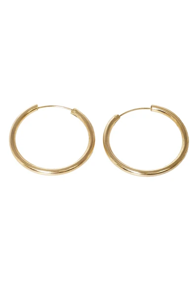 925 ayar gümüş küpe altın yaldızlı büyük boy halka küpe SGTL13150GOLD - Resim 6