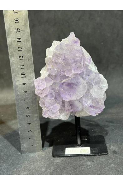 gemsartdeco BREZİLYA AMETİST DOĞALTAŞ SİYAH DEMİR STANTLI - Resim 5