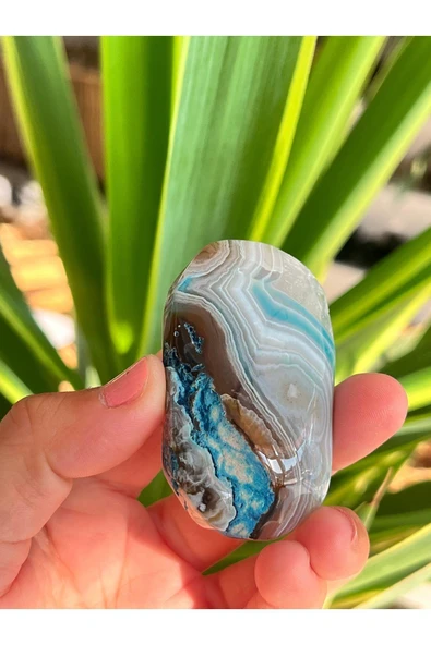 gemsartdeco Mavi Akik Palmstone Doğaltaş ürün görseli