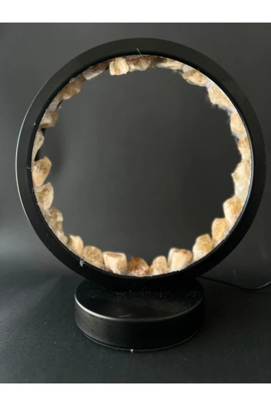 gemsartdeco SİTRİN DOĞALTAŞ ZEN ÇEMBERİ LAMBA - Resim 2