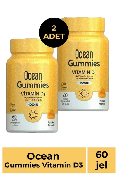 Ocean Gummies Vitamin D3 60 Çiğnenebilir Tablet 2 Adet ürün görseli