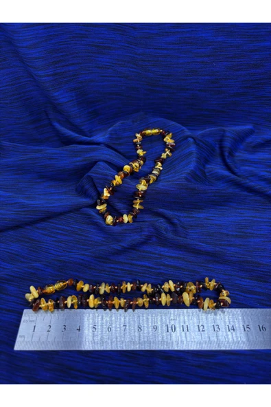 gemsartdeco KEHRİBAR KOLYE ÇİFT RENK BEBEK ürün görseli