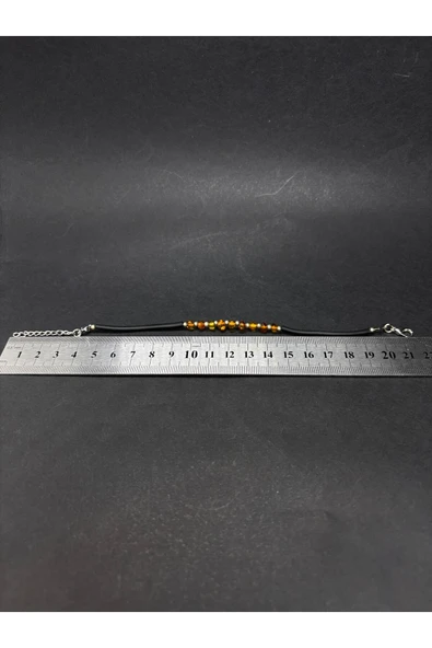 gemsartdeco KEHRİBAR DERİ BİLEKLİK - Resim 7