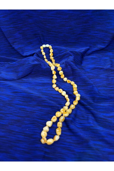 gemsartdeco KEHRİBAR KOLYE UZUN SARI ürün görseli