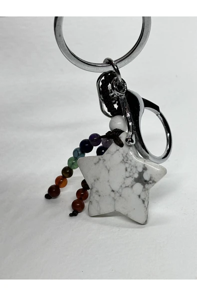 gemsartdeco HAVLİT DOĞALTAŞ ANAHTARLIK CHARM YILDIZ ürün görseli