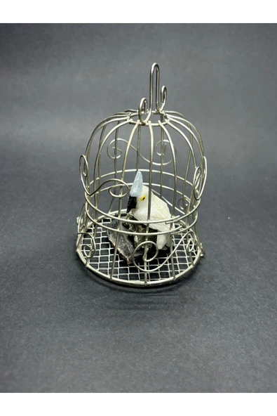 gemsartdeco ÖZEL KAFESLİ ZENGİNLİK DOĞALTAŞ OBJESİ - Resim 4