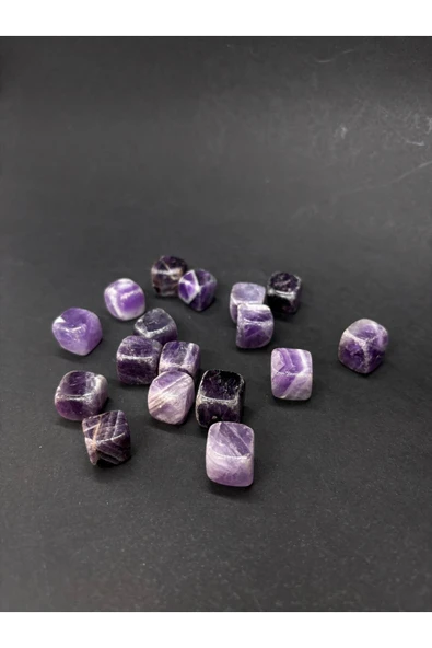 gemsartdeco 3 ADET KÜP AMETİST DOĞALTAŞ - Resim 4