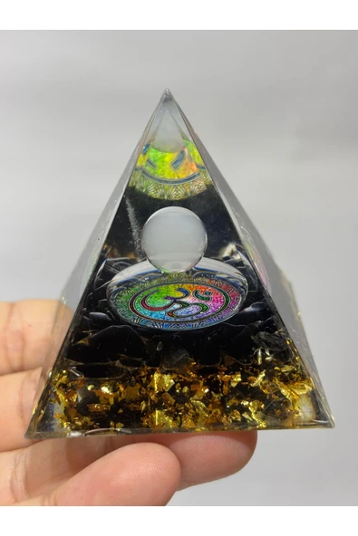 gemsartdeco OBSİDYEN KORUMA KALKANI ORGONİT OM SEMBOLLÜ ürün görseli