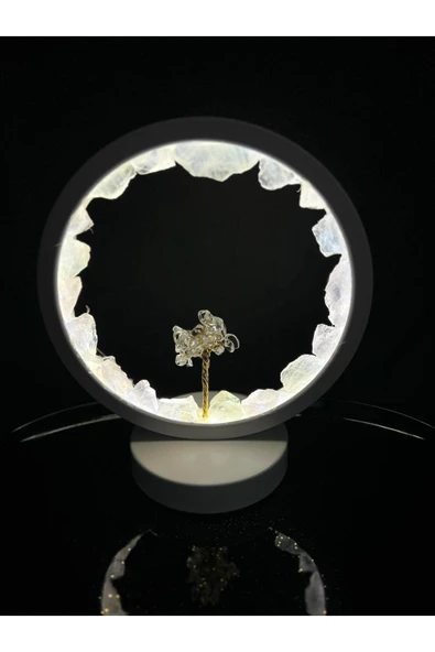 gemsartdeco KRİSTAL KUVARS DOĞALTAŞ AĞAÇLI LAMBA ürün görseli