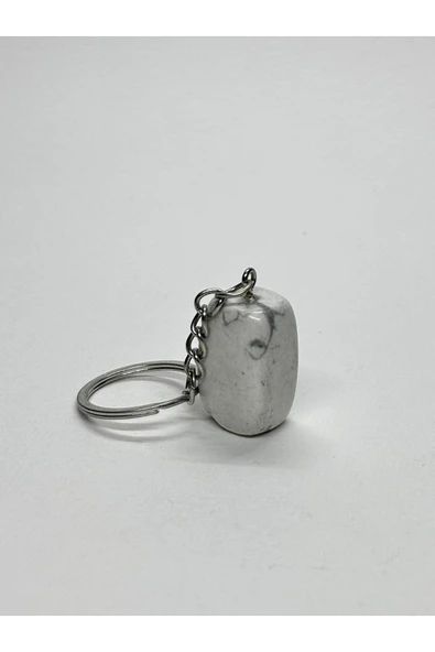 gemsartdeco HAVLİT DOĞALTAŞ ANAHTARLIK CHARM PRİZMA - Resim 3