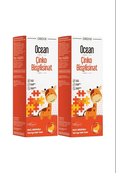 Ocean Çinko Bisglisinat Şurup Muz Aromalı 150 ml 2 Adet ürün görseli