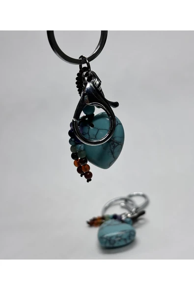 gemsartdeco TURKUAZ DOĞALTAŞ ANAHTARLIK CHARM - Resim 3