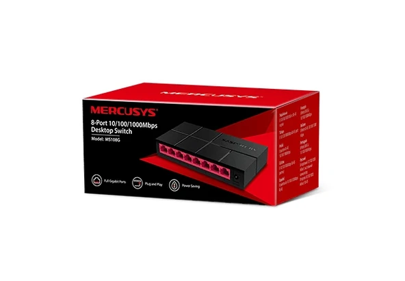 TP-LINK MERCUSYS MS108G 8PORT 10/100/1000 YÖNETİLEMEZ SWITCH - Resim 4