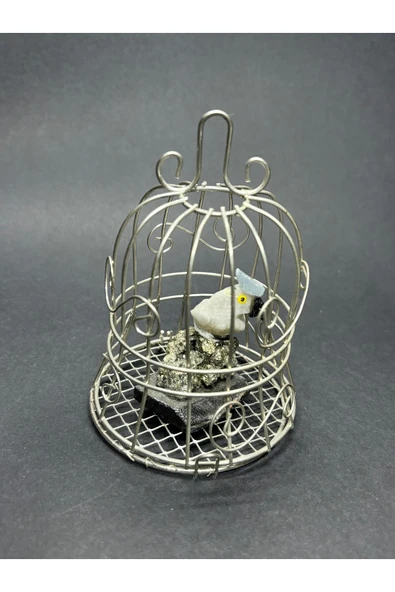 gemsartdeco ÖZEL KAFESLİ ZENGİNLİK DOĞALTAŞ OBJESİ - Resim 3