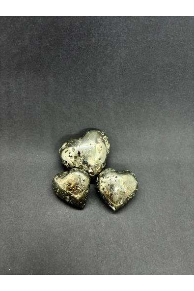 gemsartdeco PERU PİRİT KALP PALSTONE DOĞALTAŞ(BÜYÜK) - Resim 2