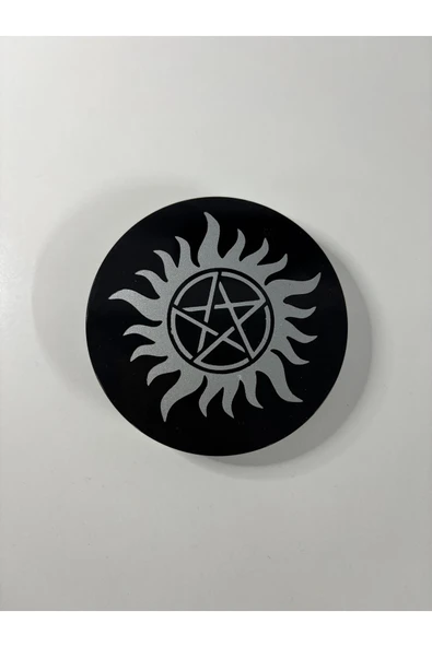 gemsartdeco OBSİDYEN AYNA PENTAGRAM SEMBOLLÜ ürün görseli 1