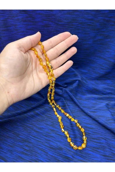 gemsartdeco KEHRİBAR KOLYE UZUN MODEL - Resim 3