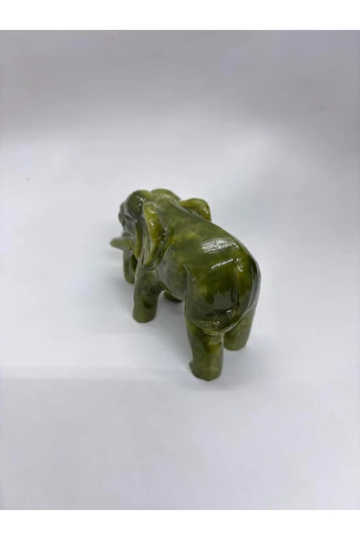 gemsartdeco YEŞİM TAŞI DOĞALTAŞ FİL FİGÜRÜ - Resim 4