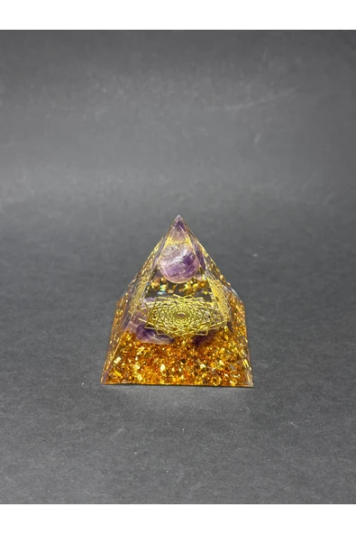 gemsartdeco SİTRİN AMETİST BOLLUK YANTRASI ORGONİTİ - Resim 4