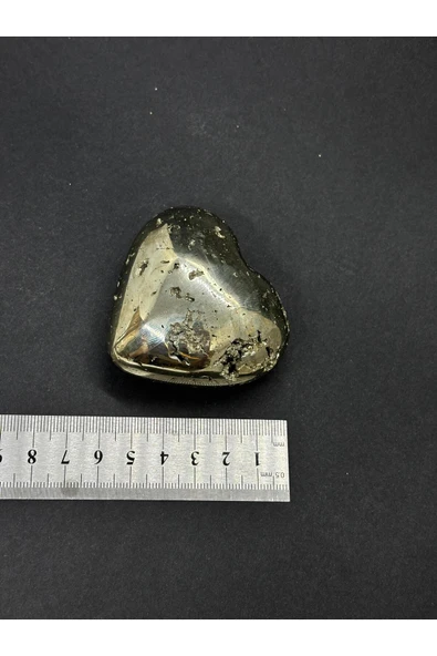 gemsartdeco PERU PİRİT KALP PALSTONE DOĞALTAŞ(BÜYÜK) - Resim 4