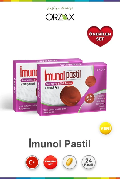 İmunol Karamürver & Çilek 12 Pastil 2 Adet ürün görseli