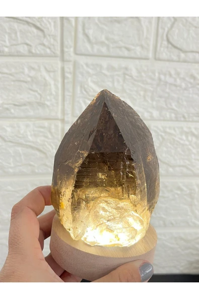 gemsartdeco Dumanlı kuvars doğal taş lamba radyasyonsavar - Resim 4