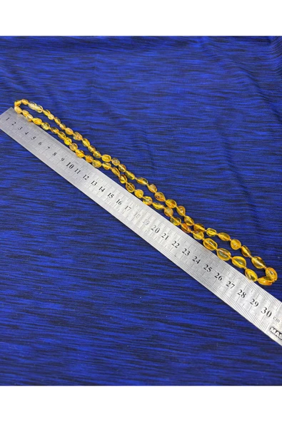 gemsartdeco KEHRİBAR KOLYE SARI - Resim 5