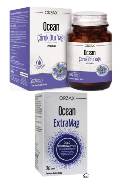 Ocean Çörek Otu Yağı 1000 mg 60 Kapsül Ve Ocean Extramag Üçlü Kombinasyon 30 Tablet ürün görseli