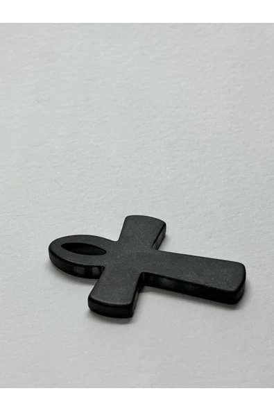 gemsartdeco ŞUNGİT DOĞALTAŞ KOLYE UCU ÖZGÜRLÜK ANAHTARI - Resim 3