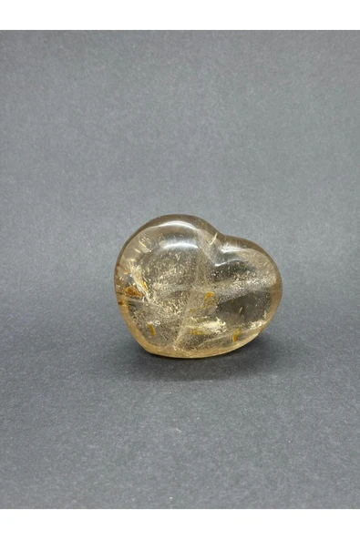gemsartdeco ALTIN RUTİLLİ KUVARS KALP PALMSTONE DOĞALTAŞ - Resim 4