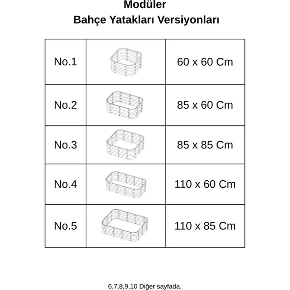 Modüler Yükseltilmiş Bahçe Yatağı Yükseltilmiş Sebze Yatağı Çiçeklik NO:2V2 (110X34) Gri - Resim 7