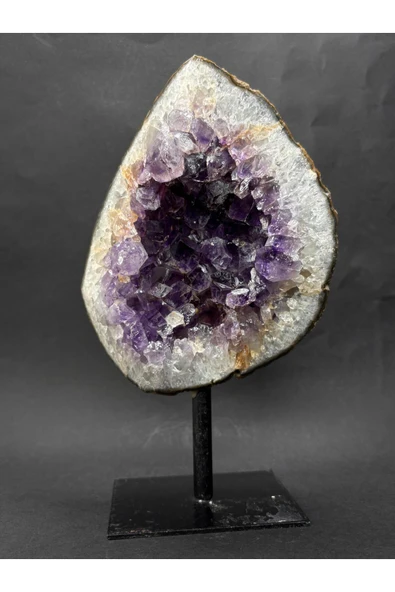 gemsartdeco BREZİLYA AMETİST DOĞALTAŞ SİYAH DEMİR STANTLI ürün görseli