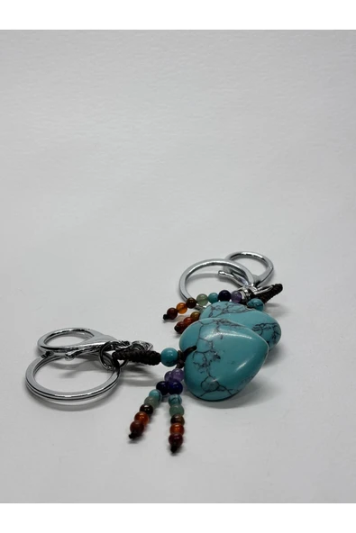 gemsartdeco TURKUAZ DOĞALTAŞ ANAHTARLIK CHARM - Resim 5