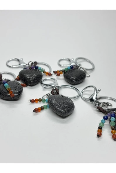 gemsartdeco LAV DOĞALTAŞ ANAHTARLIK CHARM KALP - Resim 6