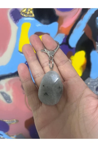 gemsartdeco Ay Taşı Doğaltaş Anahtarlık - Çanta Charm ürün görseli