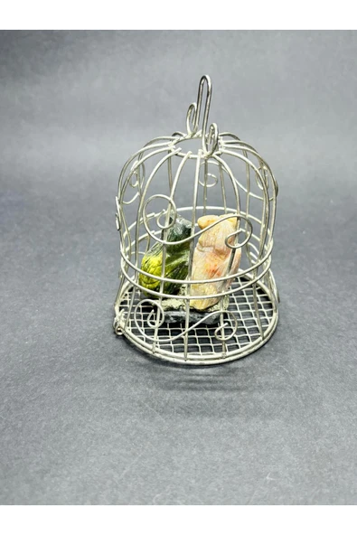 gemsartdeco ÖZEL KAFESLİ ZENGİNLİK DOĞALTAŞ OBJESİ - Resim 4